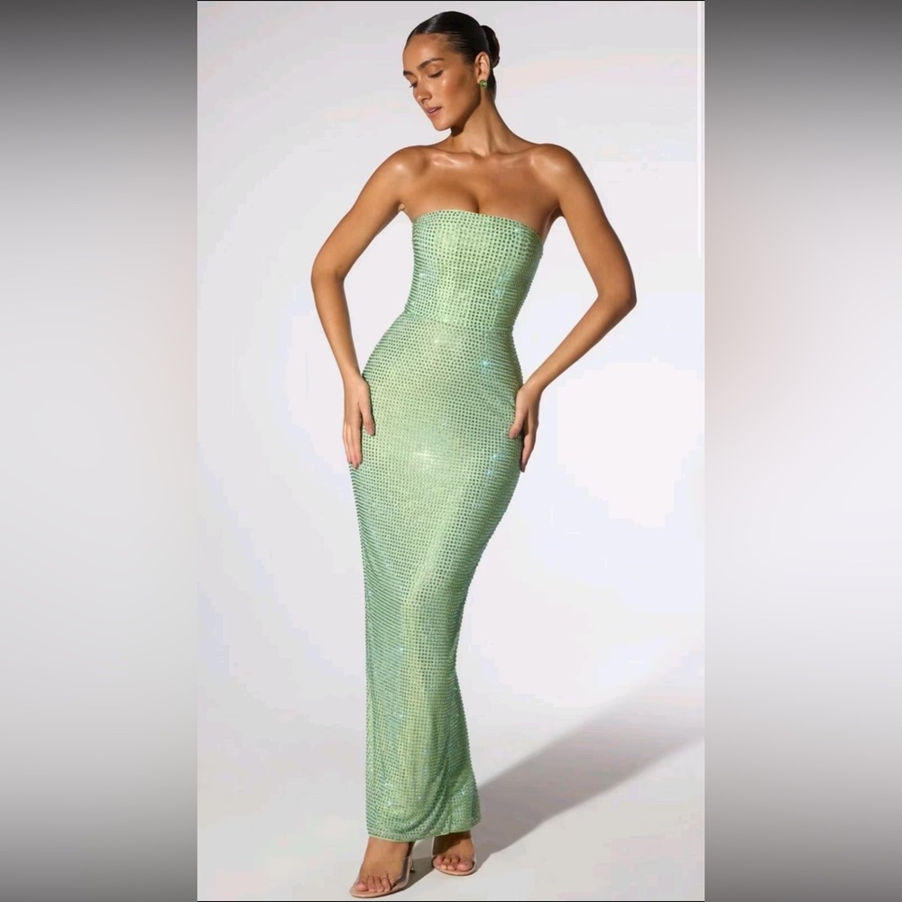 Oh Polly Strapless Mint Dress